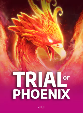 ภาพตัวอย่างเกมสล็อต Trial of Phoenix แสดงวิหคเพลิงฟีนิกซ์และเปลวไฟประกายรุ้ง